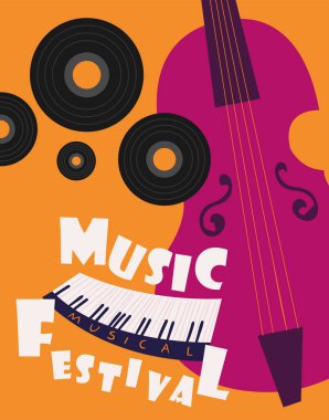 müzik festivali, vektör bayrağı tarzı