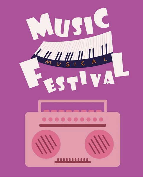 Musique Festival Invitation Carte Design — Image vectorielle