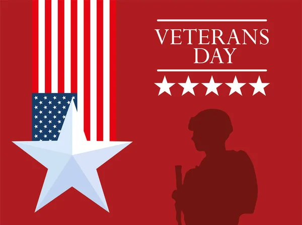 Veterans Day Invitation Card Design — Stock Vector