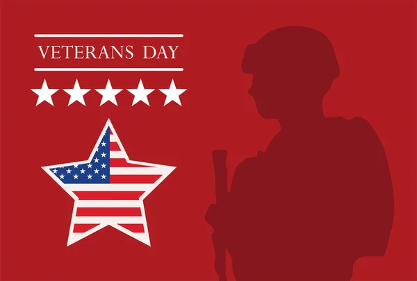 Veterans Day Banner Style Design — Stock Vector