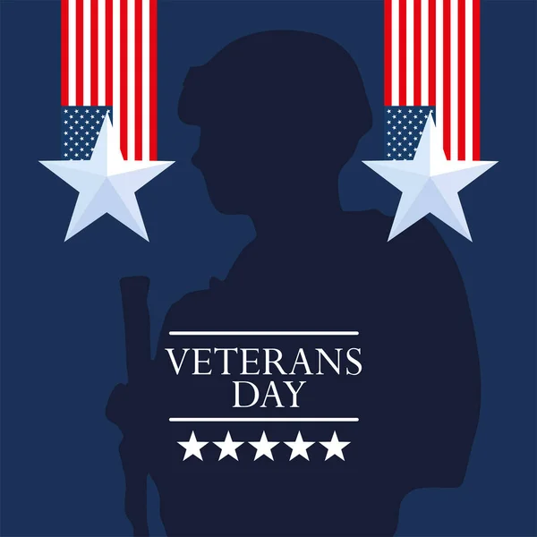 Veterans Day Honoring All Who Served Card — Stock Vector