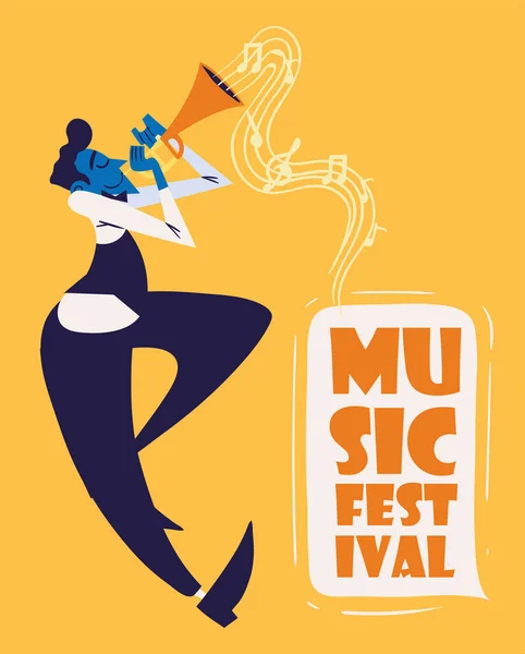 Affiche Festival Musique Design Style Vectoriel — Image vectorielle