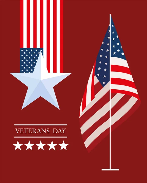 Greeting Card Veterans Day Design — Stock Vector