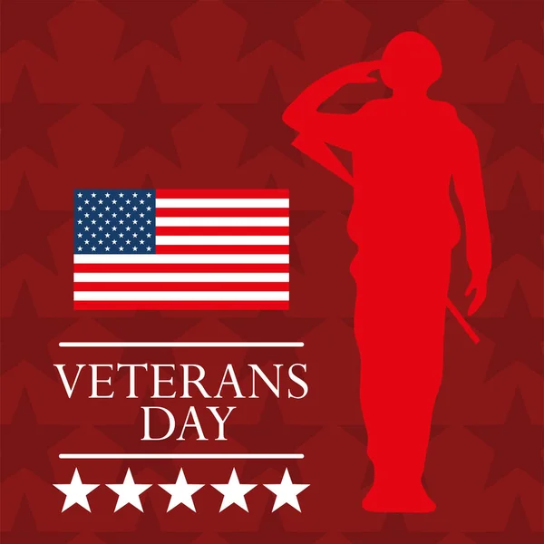 Veterans Day Card Style Design — Stock Vector