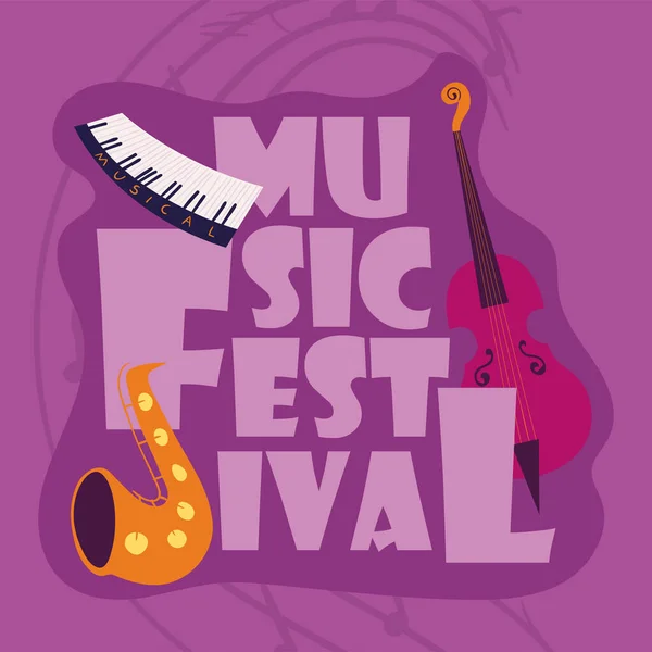 Music Festival Poster Design Vector — Image vectorielle