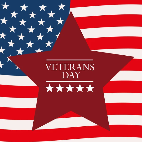 Flag Usa Veterans Day Card — Stock Vector