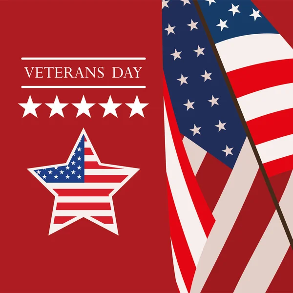 Veterans Day Greeting Card Design — Stock Vector
