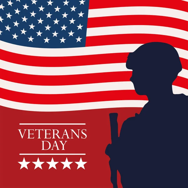 Veterans Day Honoring All Who Served Banner — Stock Vector