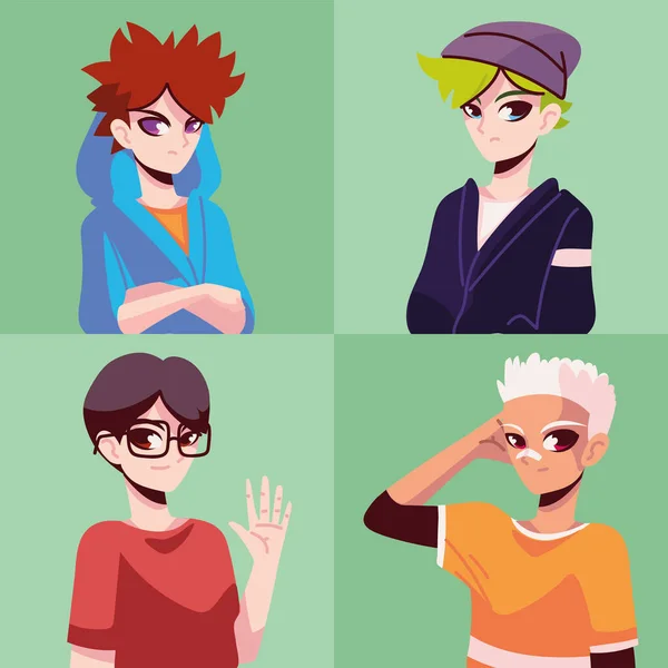 Anime Homens Bonitos Personagens Estilo imagem vetorial de djv© 612261572
