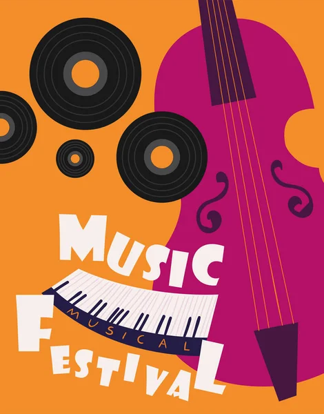 Festival Musique Style Bannière Vectorielle — Image vectorielle