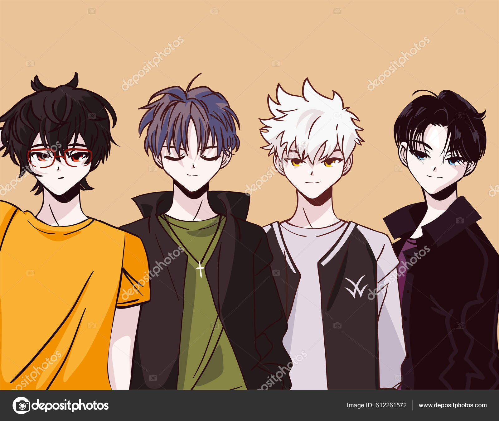 Grupo de anime masculino