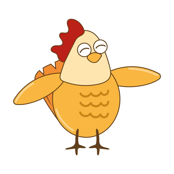 Pequeño Pavo Pájaro Icono Aislado — Vector de stock