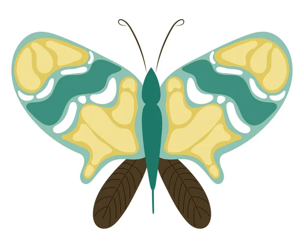 Vlinder Insect Pictogram Witte Achtergrond — Stockvector