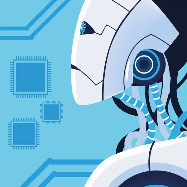 Technologia Robota Sztucznej Inteligencji Styl Wektorowy — Wektor stockowy