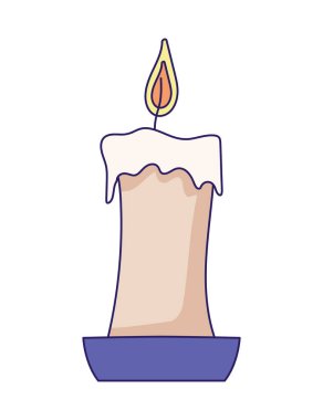 light candle isolated flat icon