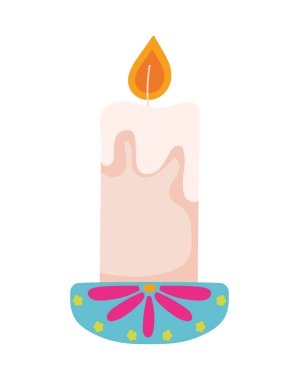 mum ışığı dekorasyonu izole edilmiş simge