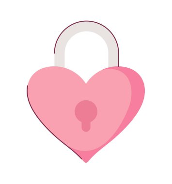 asma kilit şekilli kalp izole simgesi