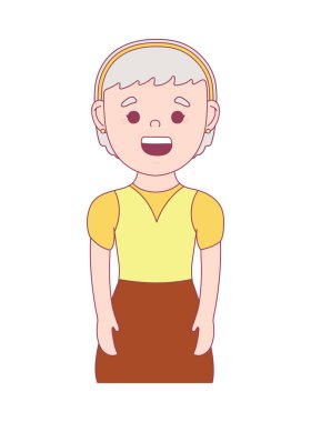 Gülümseyen yaşlı kadın simgesi izole