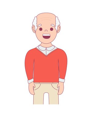 Yaşlı kel adam simgesi izole edildi