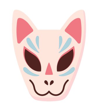 japanese mask culture icon isolated