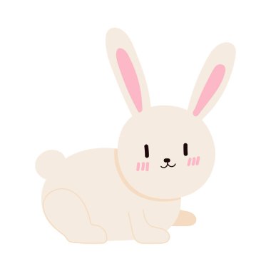 Şirin tavşan kawaii izole edilmiş ikon