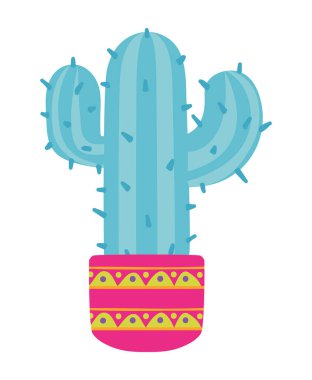 potted cactus decoration isolated icon