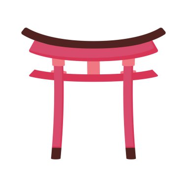 Japon Torii kapı simgesi izole edildi