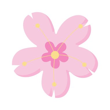 Japon kiraz çiçeği ikonu izole edildi