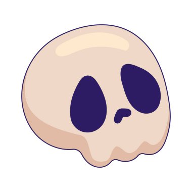 halloween skull cartoon isolated icon