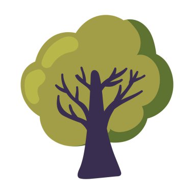 yeşillik ağacı çizgi film simgesi izole