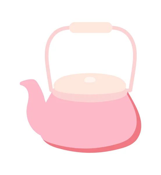 Ceramic Teapot Icon Flat Isolated — Stock Vector