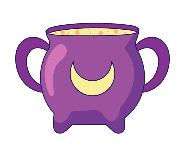 Halloween Cauldron Potion Isolated Icon — Vettoriale Stock