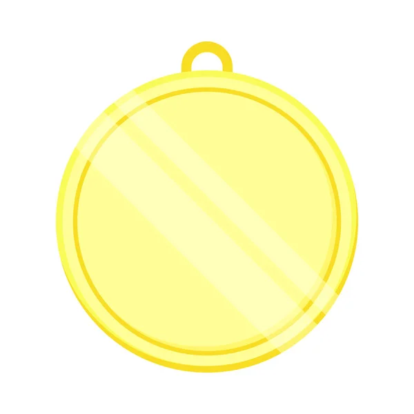 Zlatý Medailon Cena Ikona Izolované — Stockový vektor