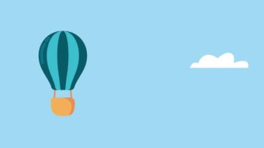 balon sıcak seyahat animasyonu, 4k video animasyonu