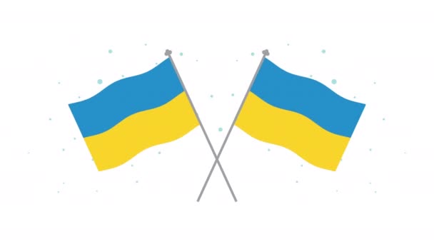 Ukrajinské Vlajky Překročil Míru Animace Video Animované — Stock video