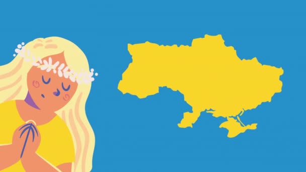 Ukraine Sin Animación Letras Guerra Animación Vídeo — Vídeo de stock