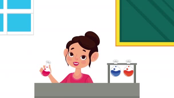 Female Teacher Tube Test Character Video Animated — Stock Video