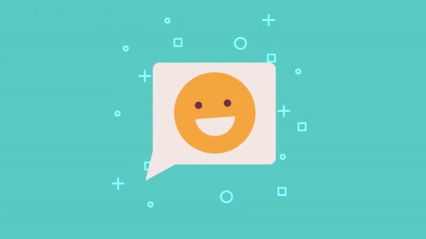 Mensaje Burbuja Voz Con Emoji Video Animado — Vídeos de Stock