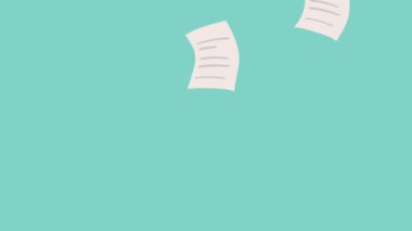 kağıt kağıtlar döküman desen animasyonu, 4k video animasyonu