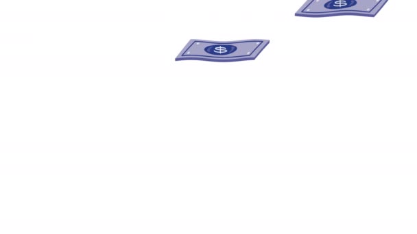 Счета Деньги Долларов Финансовой Анимации Видео Анимации — стоковое видео
