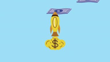 Faturalar para dolar finansal animasyon, 4k video animasyon