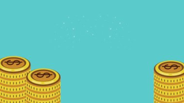 Bilgi animasyonu ile para sikkeleri, 4k video animasyonu