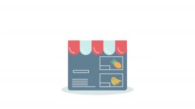 Market ekommerce animasyonlu web sayfası, 4k video animasyonu