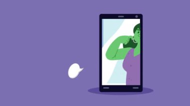 yeşil kız şüpheli karakter, 4k video animasyonu