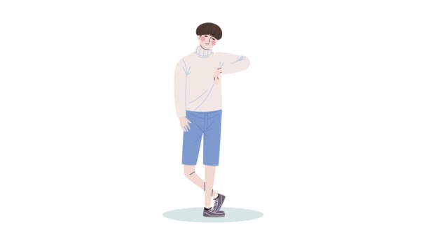 Kore Uyruklu Bir Adam Video Animasyonu — Stok video