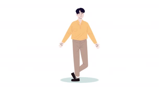 Kore Uyruklu Bir Adam Video Animasyonu — Stok video