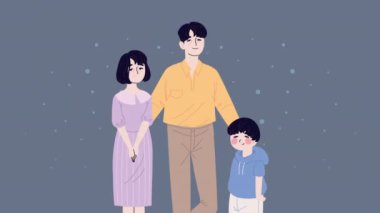 Bir çift Kore uyruklu karakter, 4k video animasyonu