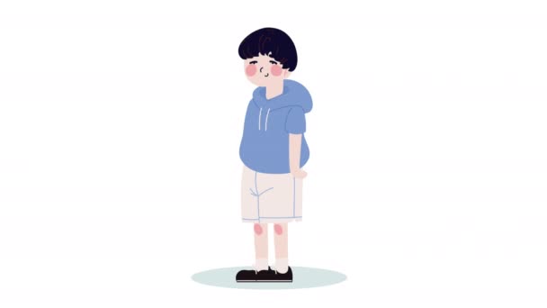 韓国国籍の男の子4Kビデオアニメ — ストック動画