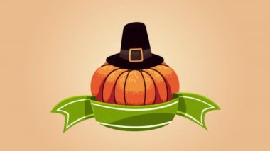 balkabağı sebze sonbahar animasyonu, 4k video animasyonu