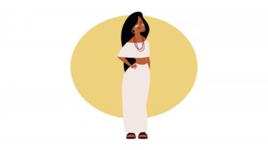 İnka kadın yerli karakter animasyonu, 4k video animasyonu